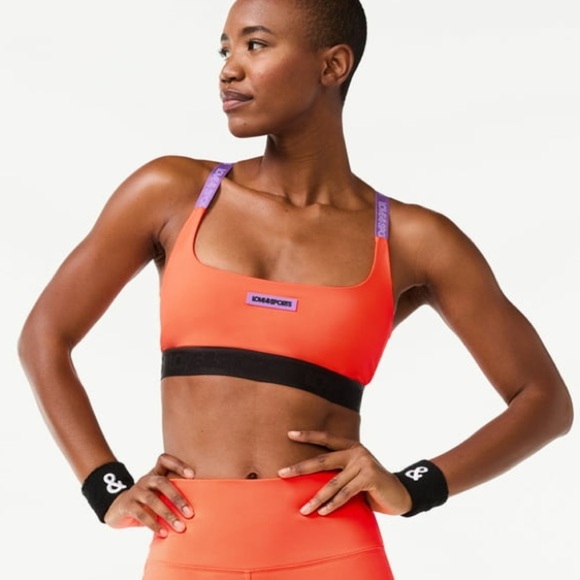 Love & Sports Women’s Logo Patch Sports Bra Size Large 12-14 NEW - Picture 2 of 15